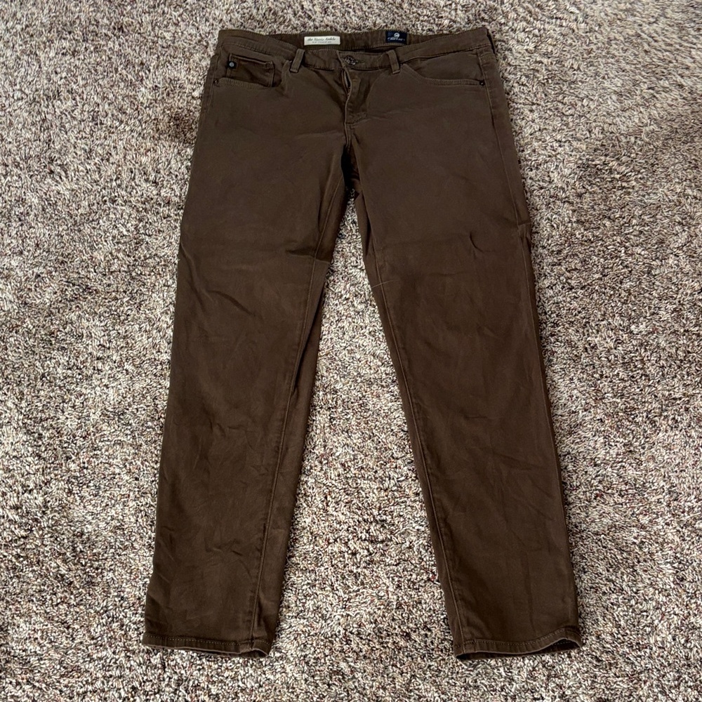 Adriano Goldschmeid Brown Stevie Slim Straight Ankle Pants 29
